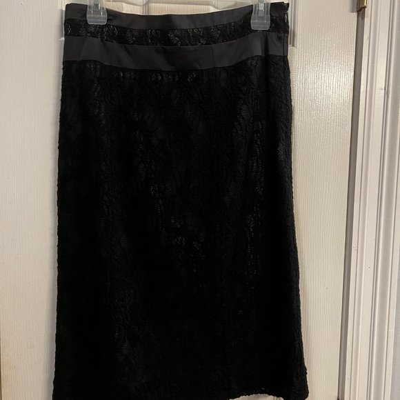 Worthington Lace "Suit" Skirt Black Size 8 - Picture 1 of 6